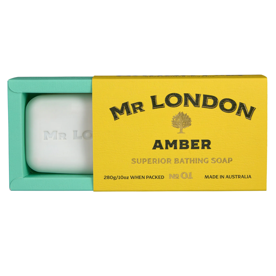Mr London Amber Scented Superior Bathing Soap Bar for Men - 10oz