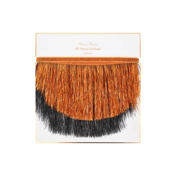 Orange & Black Tinsel Scalloped Garland, photo 5 of 5