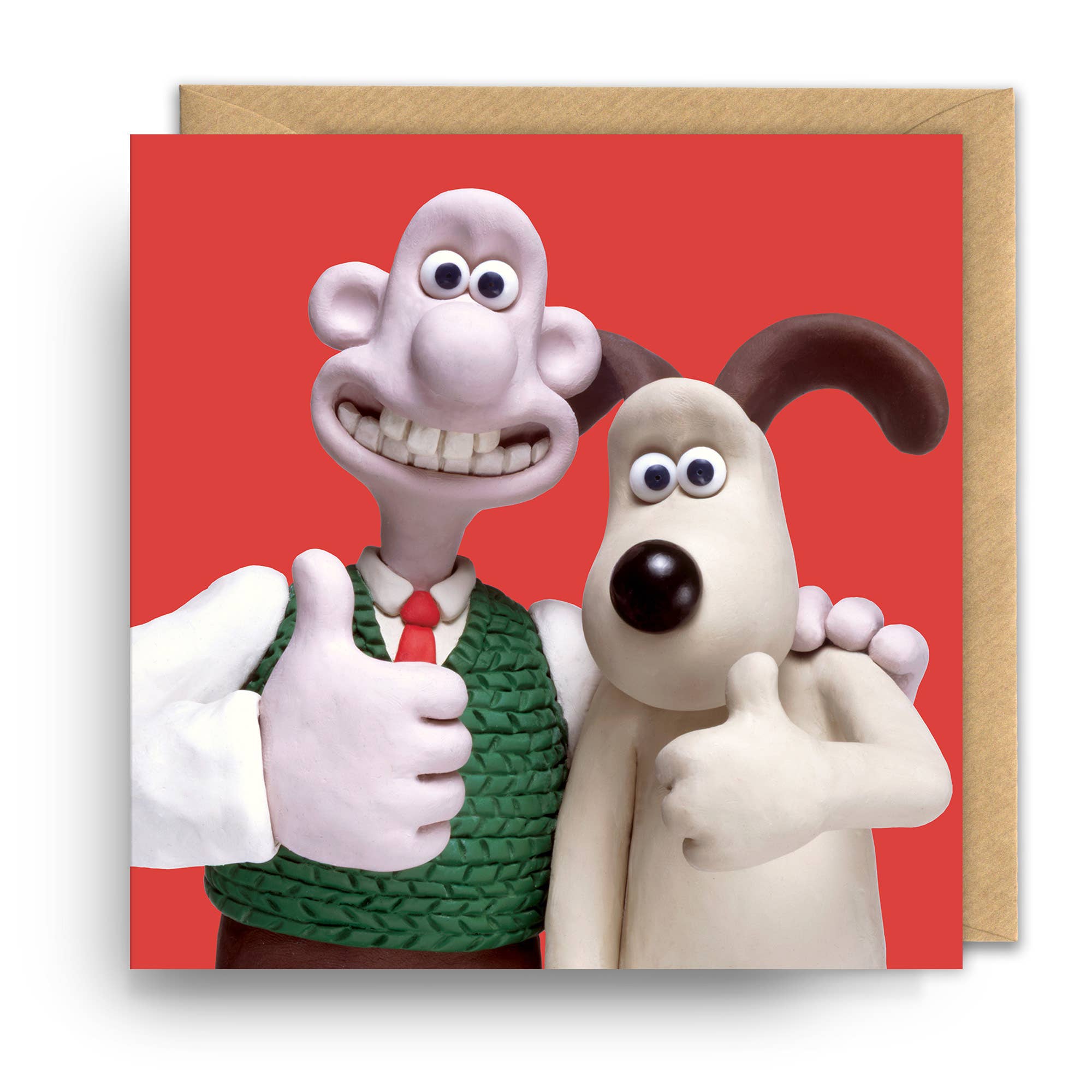 Square Greeting Card | Wallace and Gromit | Thumbs Up, photo 1 of 2