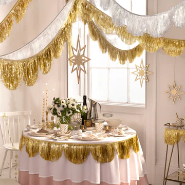 Gold Scallop Tinsel Garland