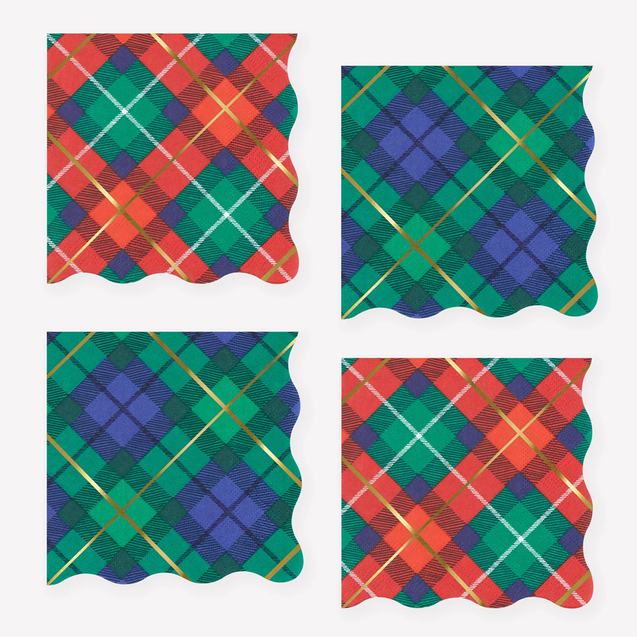 Meri Meri Tartan Mix Small Napkin, photo 1 of 2