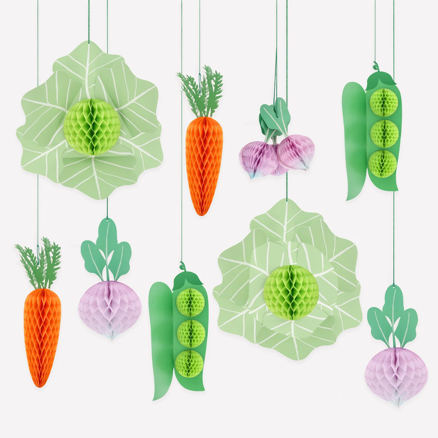 Meri Meri Giant Honeycomb Vegetable Decorations