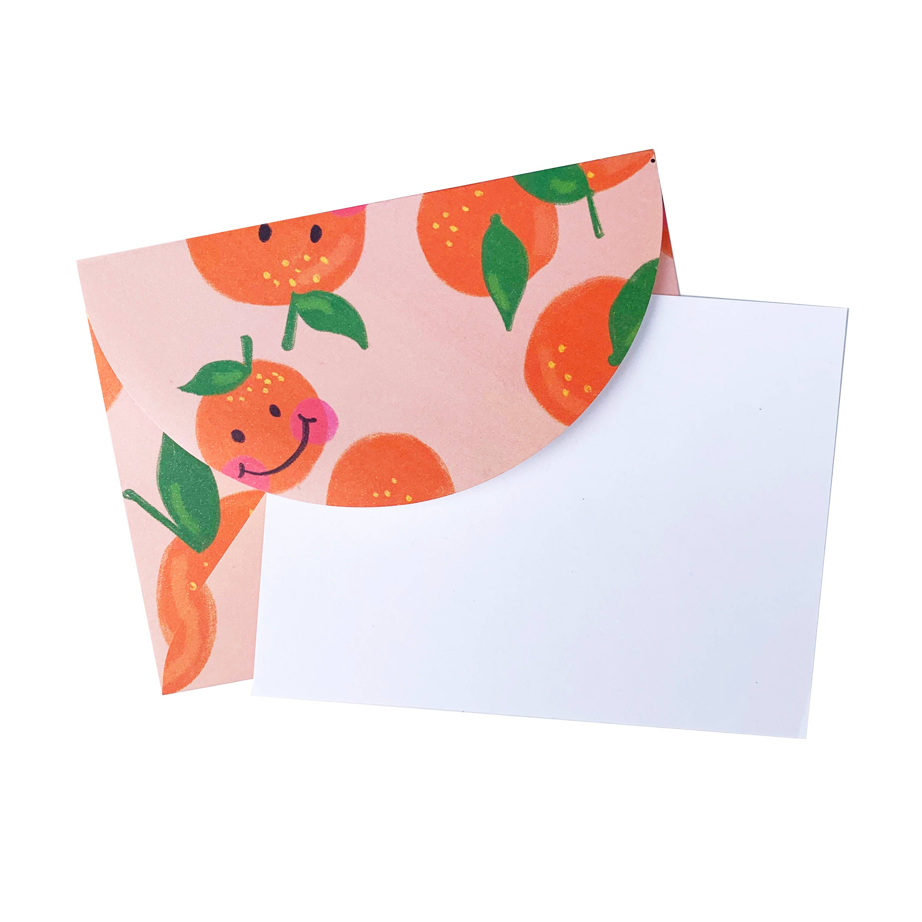 Smiley Orange Patterned Envelope Note Set