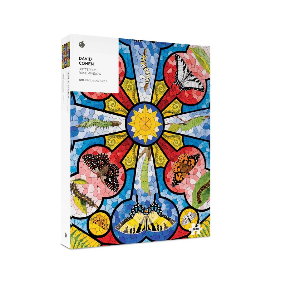 Pomegranate David Cohen Butterfly Rose Window 1000 pc Puzzle