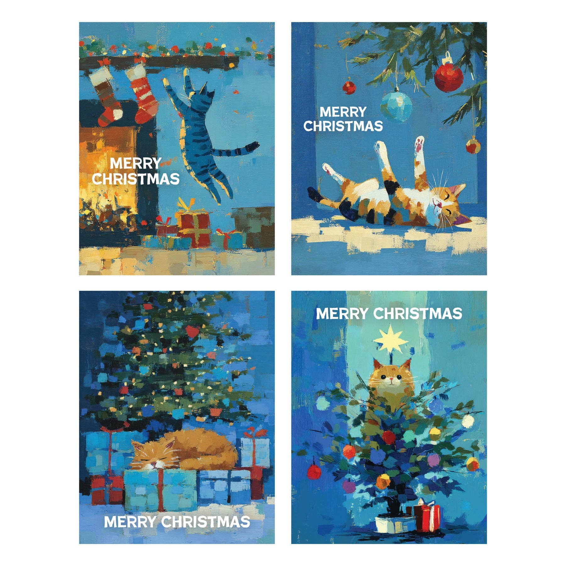 Cute Kitties - Recycled Christmas Cards Box Set for Cat Lovers, photo 2 of 3