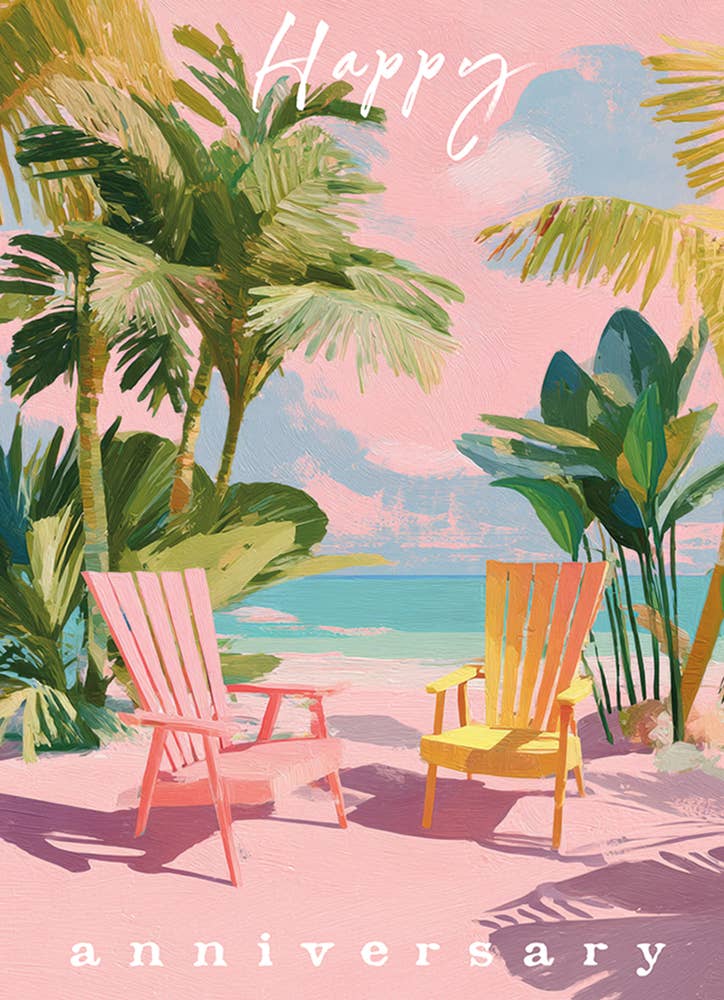 A PAIR OF CHAIRS ANNIVERSARY GREETING CARD 4.5 x 6.25"