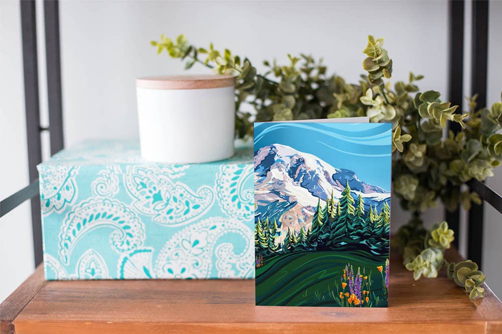 Mount Rainier and Wildflowers Greeting Card - A2 & A7: A7, photo 5 of 6
