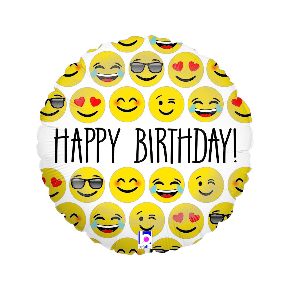 Happy Birthday Emoji Balloon (18in) Happy Birthday Emoji Balloon (18in)
