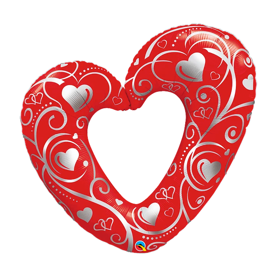 Red Valentine's Day Heart Foil Balloon, 17in