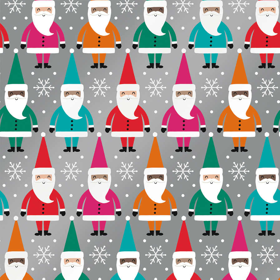 Jillson & Roberts Jumbo Gift Wrap - Bright Santa