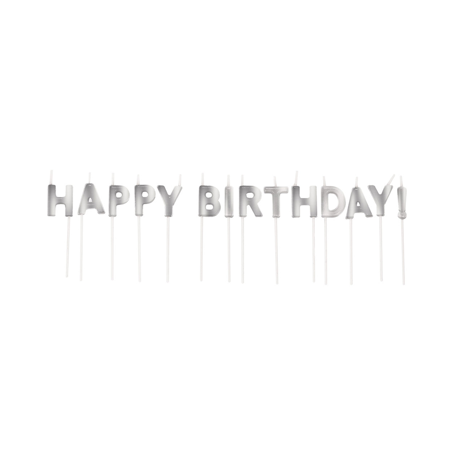 CC Silver Happy Birthday! Candles | The Red Balloon Company