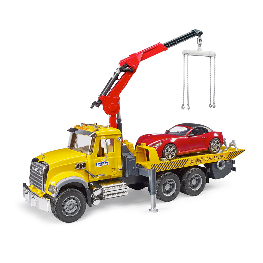 Mack Granite Bruder® Red Crane Toy Truck - Mack Trucks